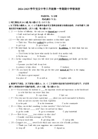 广东省深圳市宝安实验学校2024-2025学年八年级上学期期中考试英语试卷