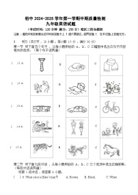 福建省龙岩市上杭县城区三校2024-2025学年九年级上学期期中考试英语试题