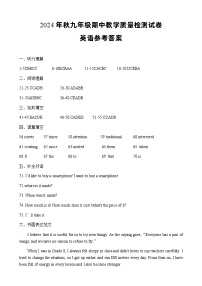 河南省驻马店市上蔡县2024-2025学年九年级上学期期中考试英语试卷