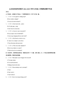 山东省济南市济阳区2024-2025学年九年级上学期英语期中考试（含答案）