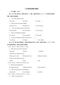 河南省商丘市睢县县城多校联考2024～2025学年八年级上学期11月期中考试英语试题（含答案）