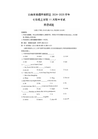 云南省昭通市昭阳区2024-2025学年七年级上学期11月期中考试英语试卷