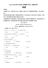 人教版七年级英语上册单元重难点易错题精练 七年级英语上学期期中考试02（四川成都专用）（含参考答案）