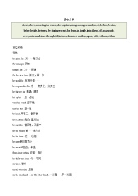 2024中考英语一轮复习核心词汇（2022新课标最新版）40 介词-【识记清单·题型集训】练习（含答案）