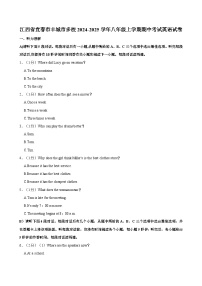 江西省宜春市丰城市多校2024-2025学年八年级上学期期中考试英语试卷（含答案）