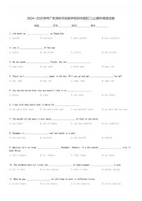 2024～2025学年广东深圳市实验学校初中部初二(上)期中英语试卷(含解析)