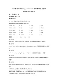 2024-2025学年山东省青岛市崂山区七年级(上)期中考试英语试卷（解析版）