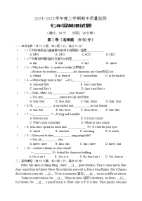 山东省日照市岚山区2024-2025学年七年级上学期期中考试英语试题