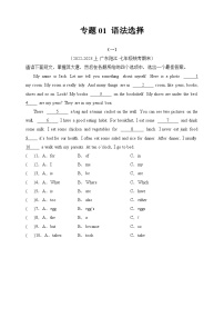 专题01 语法选择-【好题汇编】备战2023-2024学年七年级英语上学期期末真题分类汇编（人教版）（原卷版）