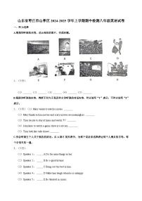 山东省枣庄市山亭区2024-2025学年上学期期中检测八年级英语试卷（含答案解析）