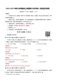 九年级英语第三次月考卷（湖北武汉专用，人教版九年级全册Units 8~10）--2024-2025学年初中上学期第三次月考