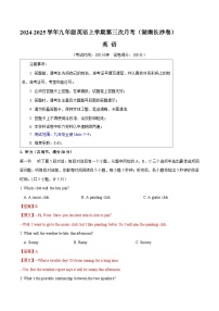 九年级英语第三次月考卷（湖南长沙专用，人教版九年级全册Units 7~9）--2024-2025学年初中上学期第三次月考