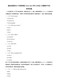 湖南省衡阳市八中教育集团2024-2025学年七年级上学期期中考试英语试题-A4