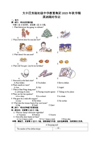 江苏省盐城市大丰区实验初级中学教育集团2023-2024学年七年级上学期12月月考英语试题