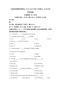 2024~2025学年云南省昭通市昭阳区八年级上10月月考英语试卷