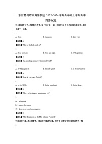 2023~2024学年山东省青岛市西海岸新区九年级(上)期中英语试卷(解析版)