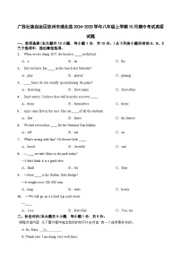 广西壮族自治区钦州市浦北县2024-2025学年八年级上学期10月期中考试英语试题