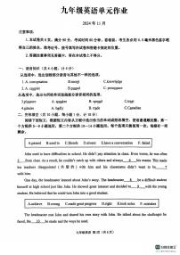 山东省临沂市沂水县2024-2025学年九年级上学期期中考试英语试题