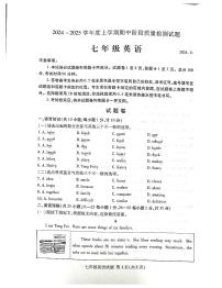 山东省临沂市兰山区2024-2025学年七年级上学期11月期中考试英语试题