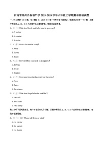 河南省郑州外国语中学2023-2024学年八年级上学期期末英语试卷（含答案解析）