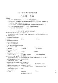 四川省宜宾市长宁县2024-2025学年八年级上学期11月期中英语试题