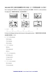 2024～2025学年上海市西南模范中学九年级(上)12月英语月考卷试卷(含解析)