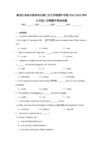 黑龙江省哈尔滨市哈尔滨工业大学附属中学校2024-2025学年九年级上学期期中英语试题