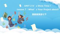 冀教版（2024）七年级下册Unit 2 It's Show Time!Lesson 7  What's Your Project about?评优课课件ppt