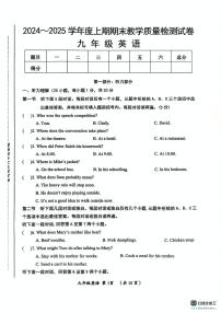 河南省漯河市郾城区2024-2025学年九年级上学期1月期末考试英语试题