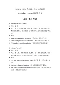 初中英语人教版（2024）七年级下册（2024）Unit 4 Eat Well优秀导学案