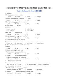 英语七年级下册（2024）Unit 2 No Rules No Order综合训练题