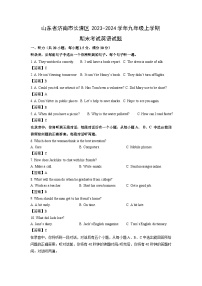 山东省济南市长清区2023-2024学年九年级上学期期末考试英语试卷（解析版）
