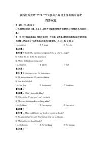 2024~2025学年陕西省西安市九年级上学期期末考试英语试卷(解析版)