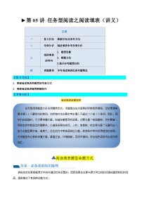 第05讲 任务型阅读之阅读填表（讲义）中考英语一轮复习讲练测（全国通用）（解析版）