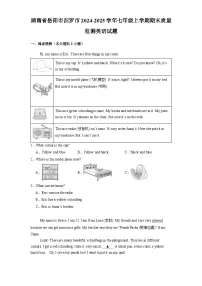 湖南省岳阳市汨罗市2024-2025学年七年级上学期期末质量监测 英语试题（含解析）