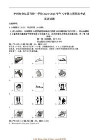 2024～2025学年四川省泸州市合江县马街中学校八年级上1月期末考试英语试卷(含答案)