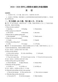 河南省周口市西华县2024-2025学年九年级上学期期末英语试题