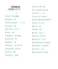 2025年中考英语复习411个常用短语归纳学案
