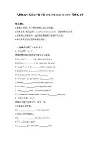 初中英语人教版（2024）七年级下册（2024）Unit 2 No Rules, No Order课堂检测