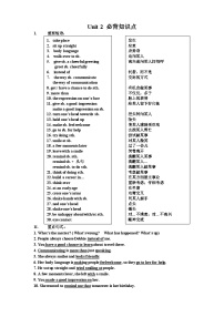 沪教牛津版（2024）Unit 2 Body language优质导学案