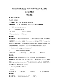 2024-2025学年湖北省武汉市江汉区九年级上学期期末质量检测英语试卷（解析版）