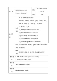 人教版（2024）八年级下册Unit 8 Have you read Treasure Island yet? Section A表格教案设计