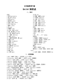 人教版（2024）七年级下册（2024）Unit 4 Eat Well学案
