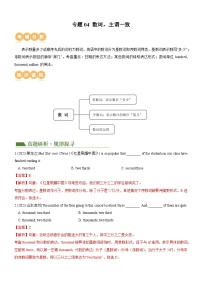 中考英语二轮复习专题04 数词 & 主谓一致（讲练）（2份，原卷版+解析版）