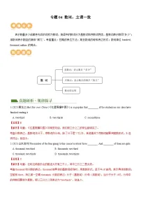 中考英语二轮复习专题04 数词 & 主谓一致（讲练）（2份，原卷版+解析版）