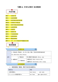 中考英语一轮复习知识梳理巩固练习专题06 名词与冠词（2份，原卷版+解析版）