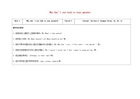 初中人教版（2024）Unit 4 Why don’t you talk to your parents? Section A表格教案设计