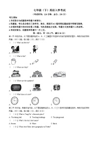 四川省宜宾市2024-2025学年七年级下学期开学考试 英语试题