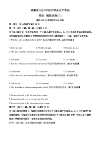 2025年湖南省初中学业水平考试模拟英语试题（二）（原卷版+解析版）