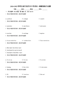 2025年河北省石家庄市中考模拟练习英语试题（原卷版+解析版）